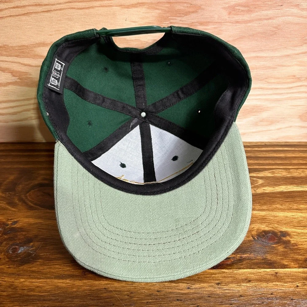 Vintage Alaska Airlines Hat and 1/10 10K Gold Pin Green Snapback Jet Embroidery